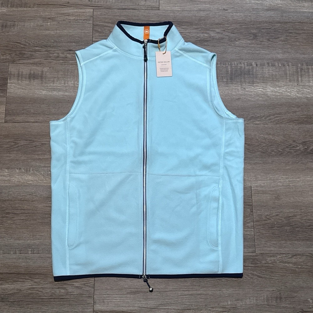 Peter Millar Crown Sport Men's Large Thermal Flow Micro Fleece Full Zip Vest L